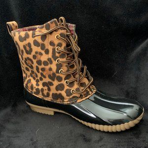 yoki leopard duck boots
